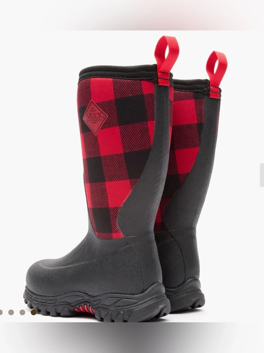 NIB The MUCK Boot Co Toddler/Kids Red Plaid Rugged II Rain Boot - Size C7
